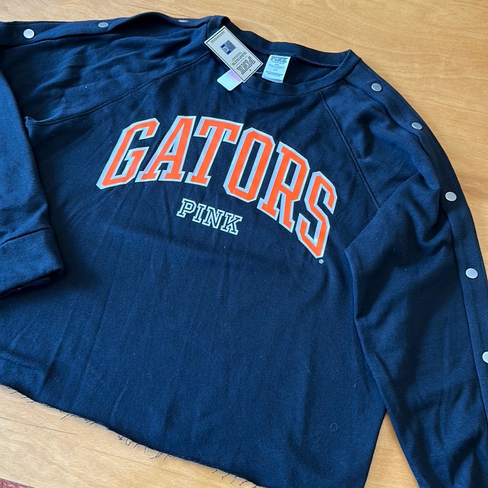 PINK Victoria’s Secret Collegiate collection Gators long sleeve crop sweatshirt